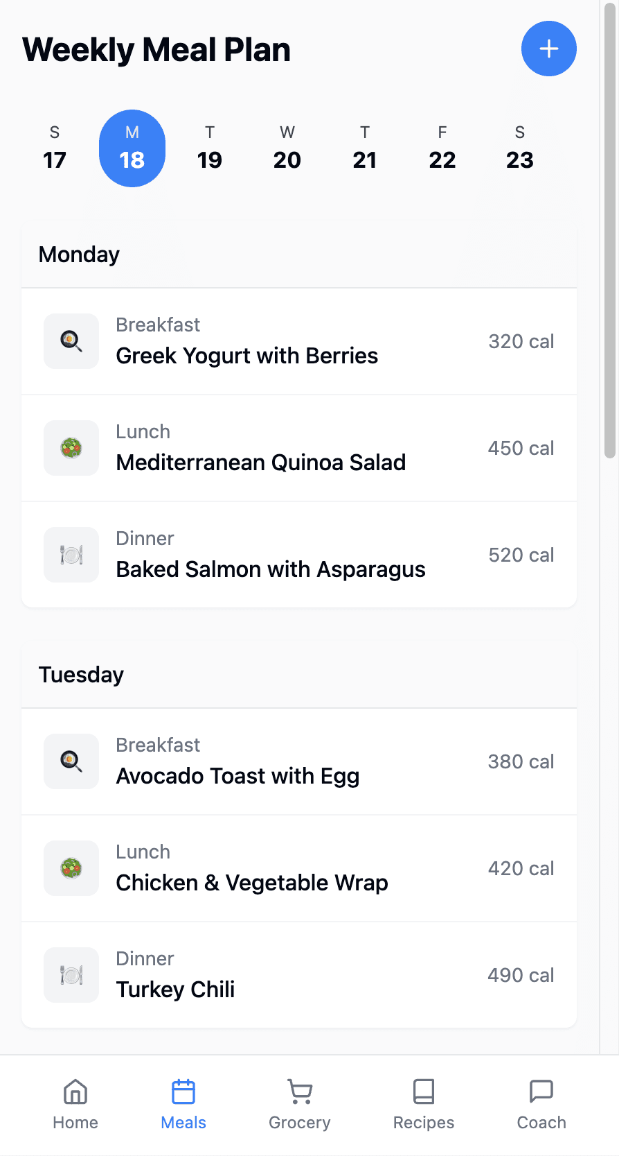 AI meal planning and grocery list creation